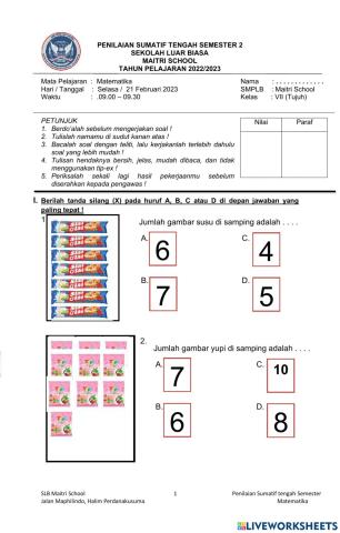 LaTihan PTS Matematika Dean