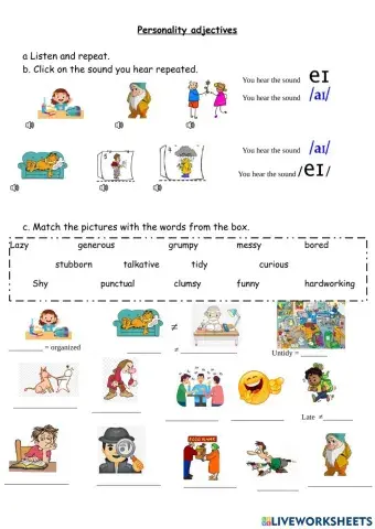 Personality adjectives