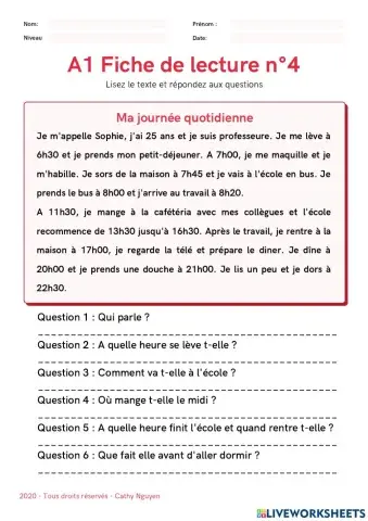 A1 Fiche de lecture n°4