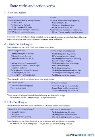Intermediate Grammar-7 State and Active verbs
