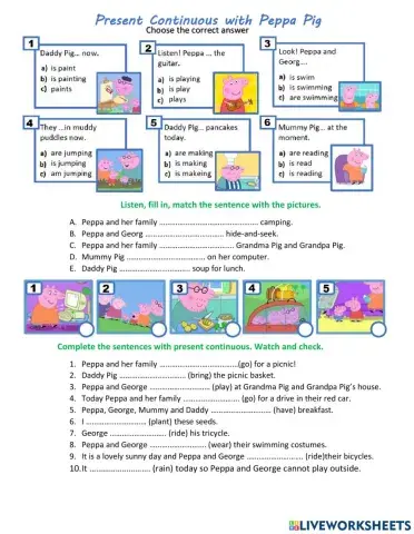 Present Continuous Tense  Peppa Pig Story