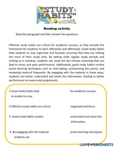 Reading and listening activities