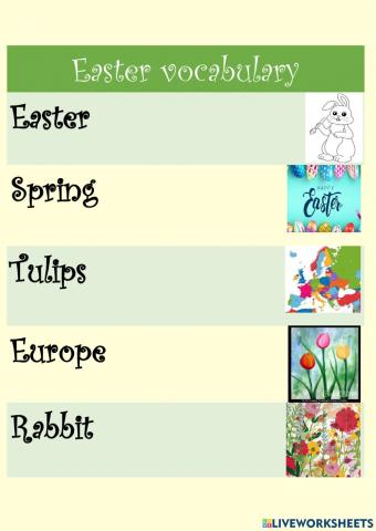 Easter vocabulary