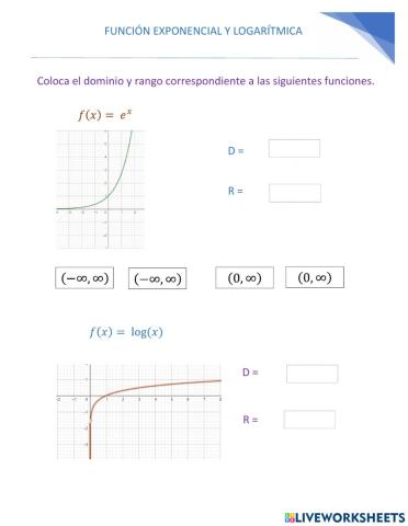Función exponencial y logarítmica