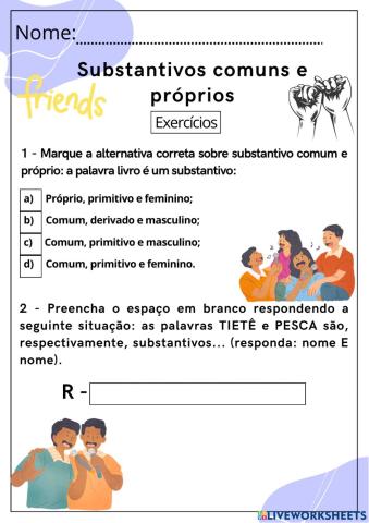 Substantivos próprios e comuns