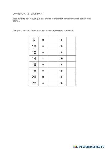Conjetura de Goldbach