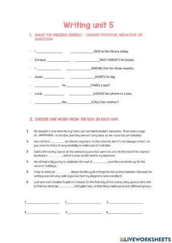 Writing unit 5 sexto 22.23