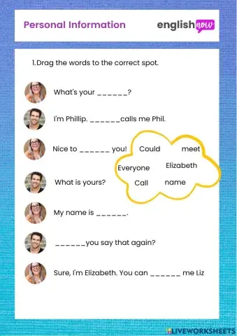 Giving personal Information