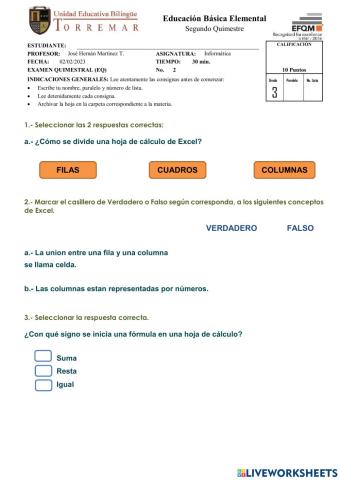 Examen de 3°