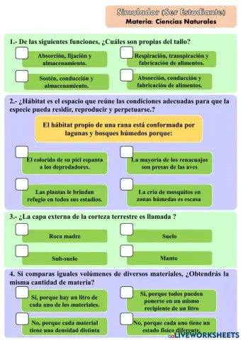 Simulador Ser Estudiante (Ciencias Naturales)