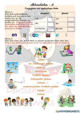 Aktivitäten mit Verben