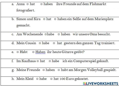 JuKu A 1.2. Lektion 12: haben- Formen