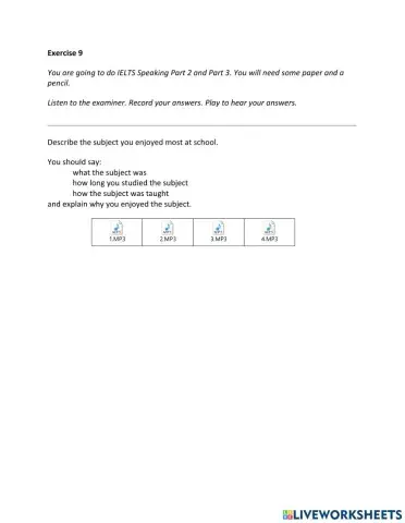 IE2, Unit 7, Speaking, Exercise 9