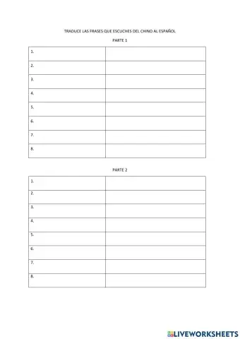 Ejecicios de traducción acciones cotidianas