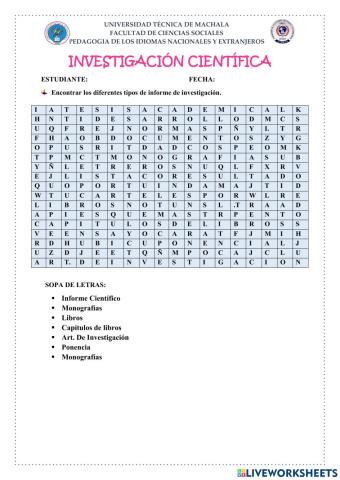 Tipos de informe de investigación