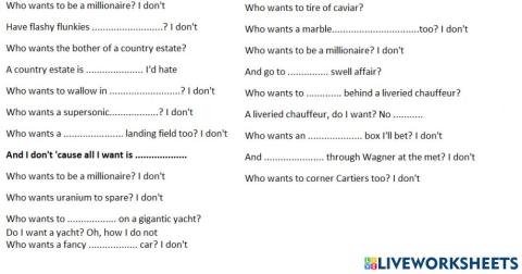 Who wants to be a millionaire