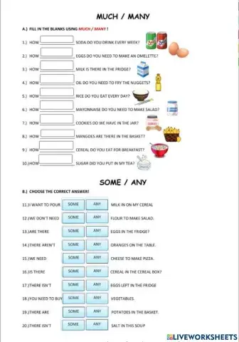 How many how much some any