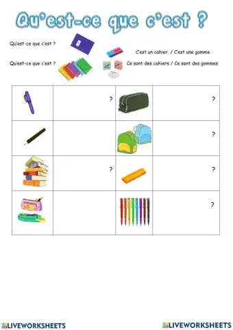 Le matériel scolaire