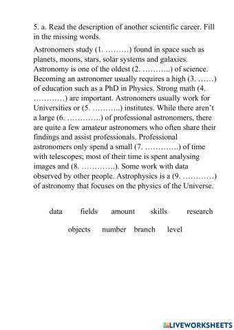 Lesson 1 A career in a science?