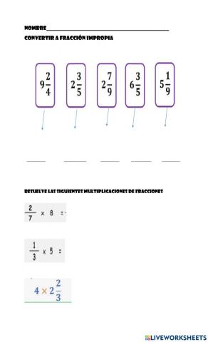 Multiplicación de fracciones