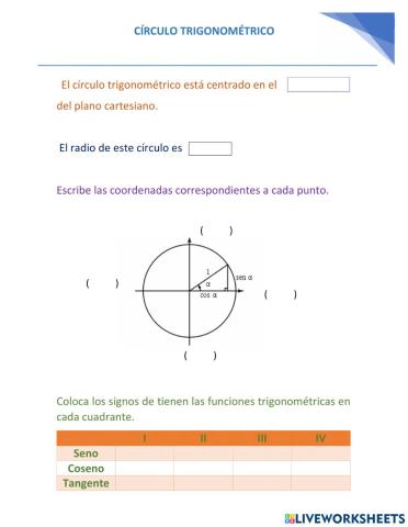 Círculo trigonométrico