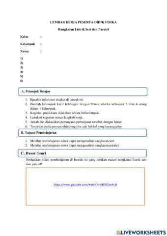LKPD Rangkaian Seri dan Paralel