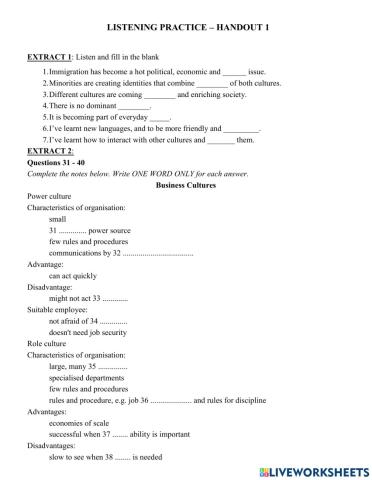 Listening practice 1