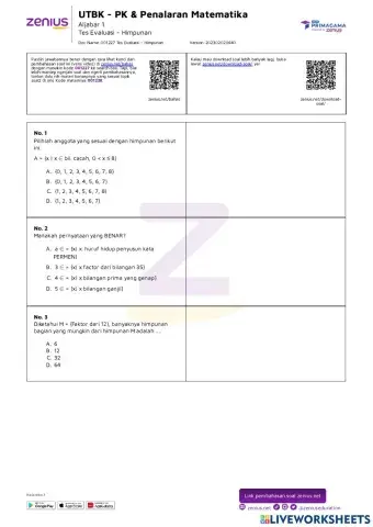 Tes Evaluasi - Himpunan