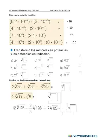 Potencias y radicales