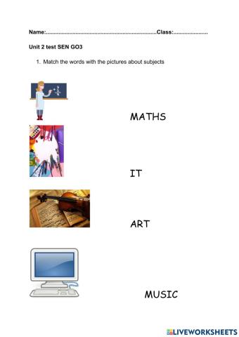 Join the pictures with their correct names