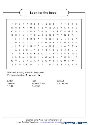 Food word search