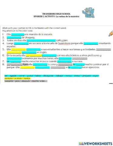 La rutina de la maestra