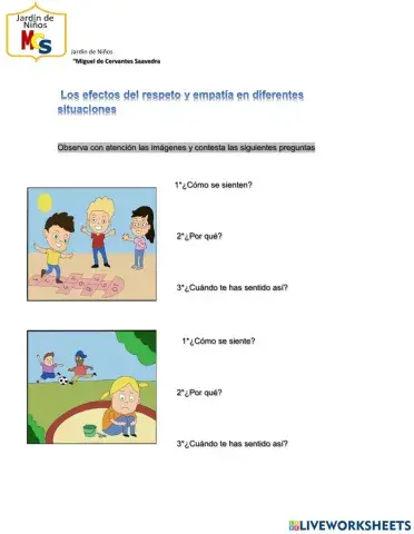 Los efectos del respeto y empatia en diferentes situaciones