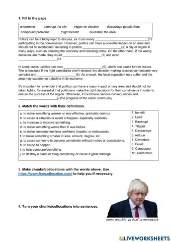 Outcomes advanced (politics vocabulary)