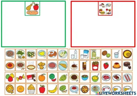 Clasificar alimentos saludables
