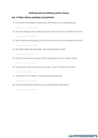 Defining-non defining relative clauses