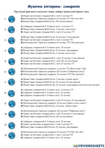 Симфонія: музична вікторина