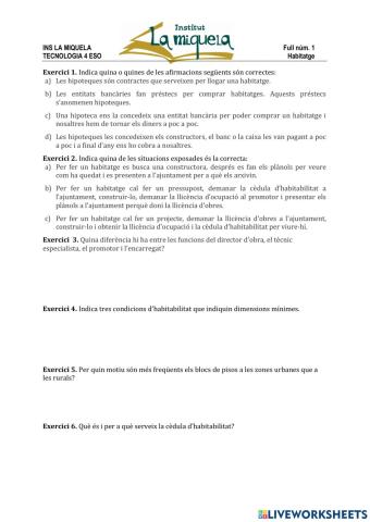 Procés tecnològic de l'habitatge