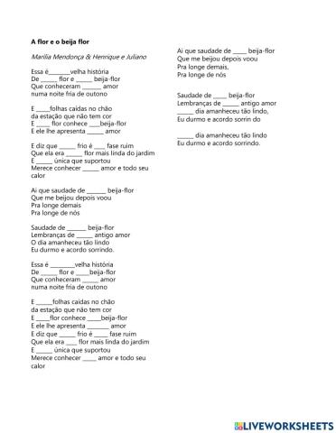 A flor e o beija flor