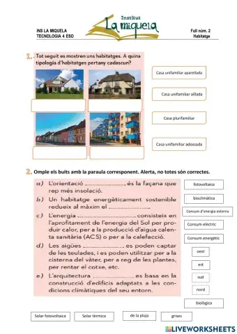 Tipus i característiques dels habitatges