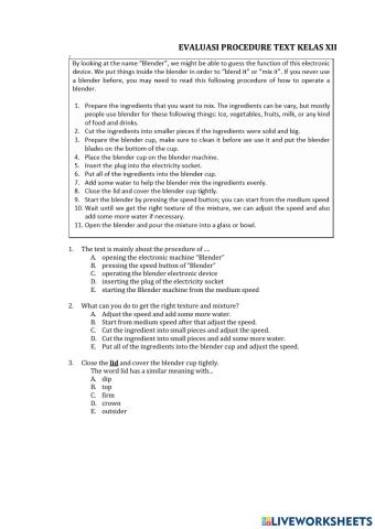 Exercise Procedure Text XII K13