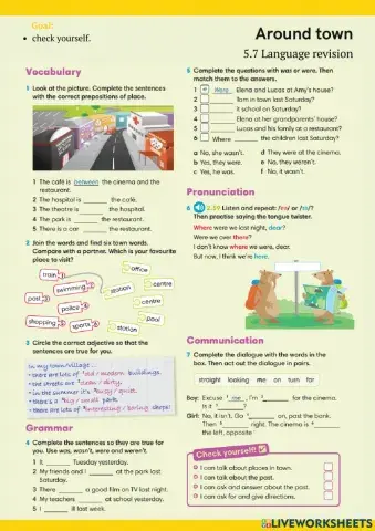 5.7 Around town. Language revision. (Go getter 2)