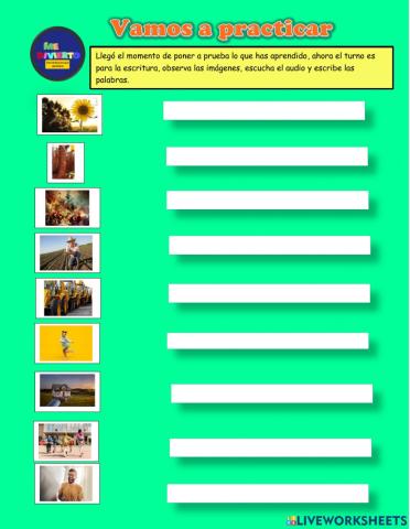 Escritura de palabras