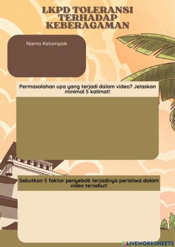 LKPD Kelas X Toleransi Terhadap Keberagaman
