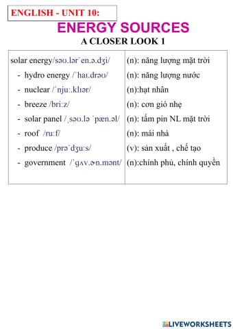 English 7- unit 10- a closer look 1