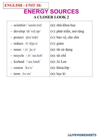 English 7- unit 10- a closer look 2