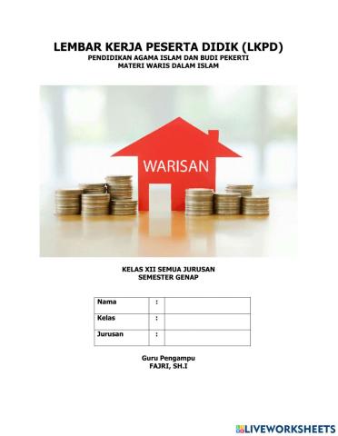 LKPD Materi Waris dalam islam