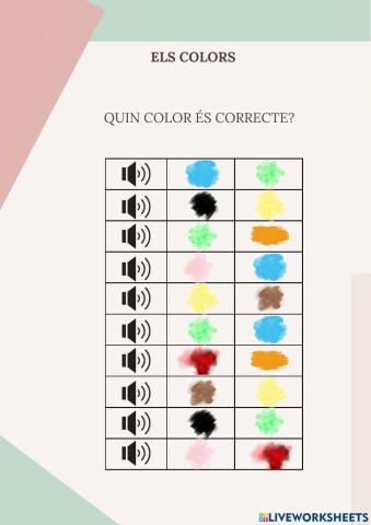 Vocabulari els colors (so imatge)