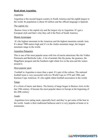 Full blast. Argentina. ex.1,p.106