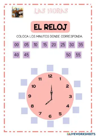 Horas y reloj analógico (minutos)